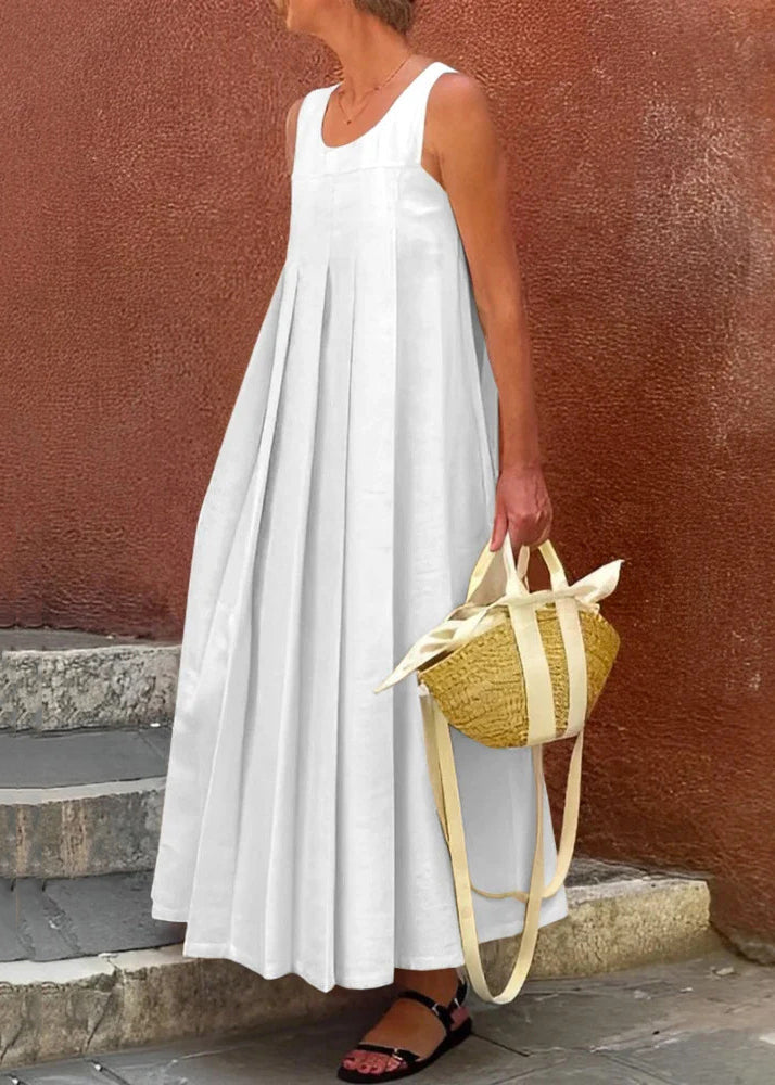 CM | sencillo vestido largo color albaricoque de firme BauMW | rollo con pliegues