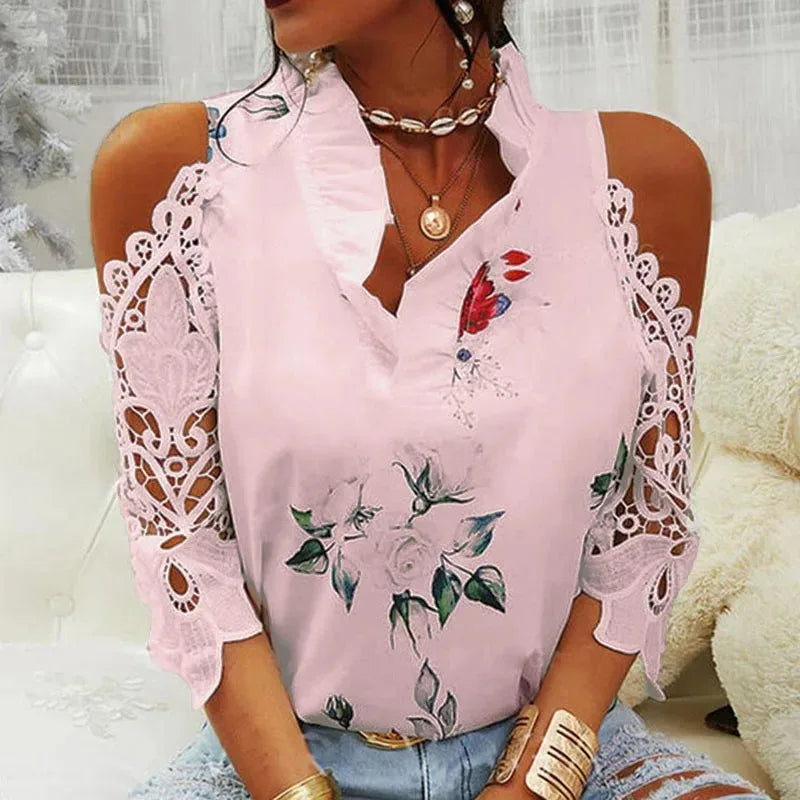 CM | Blusa con estampado floral y escote en V