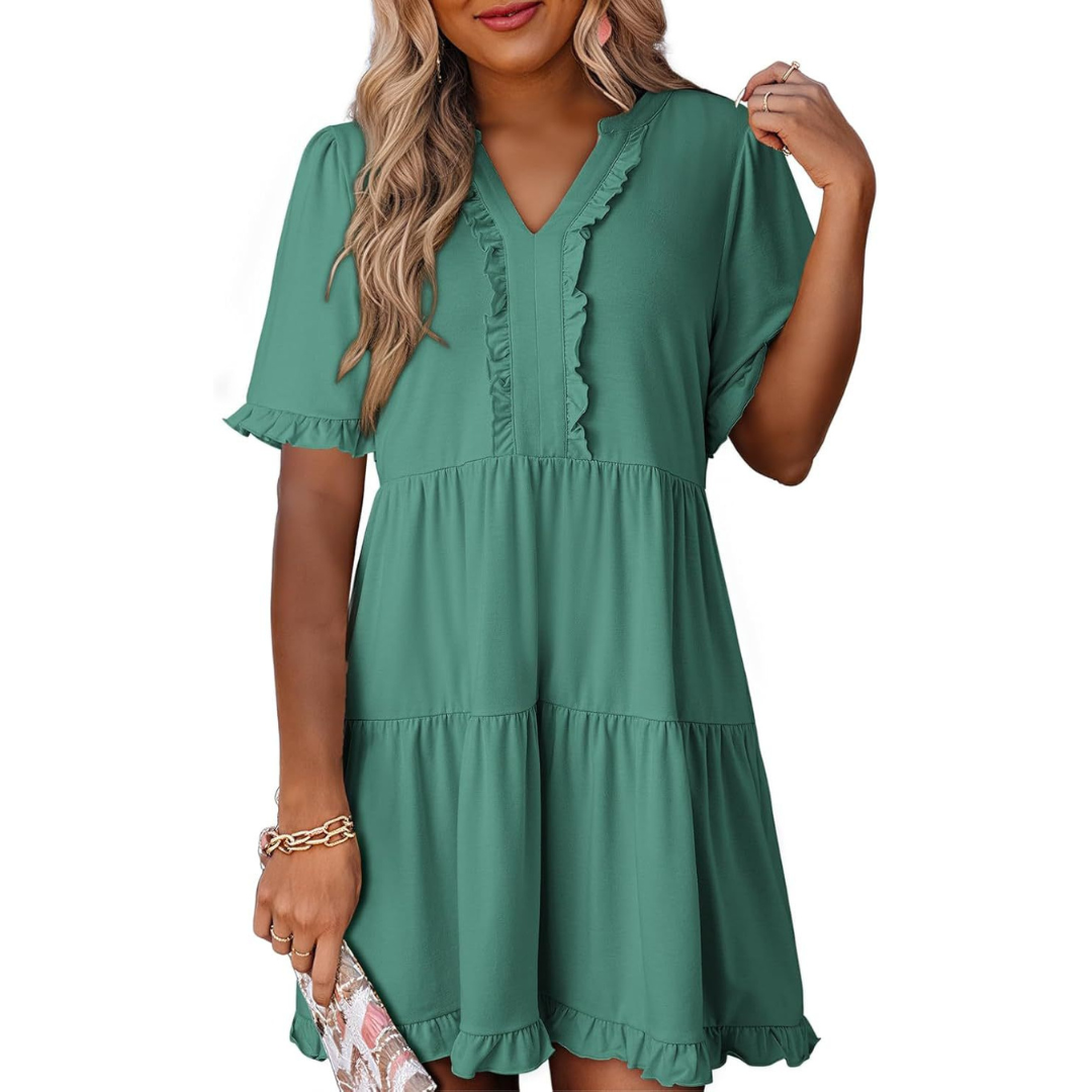 CM | Minivestido casual con cuello en V