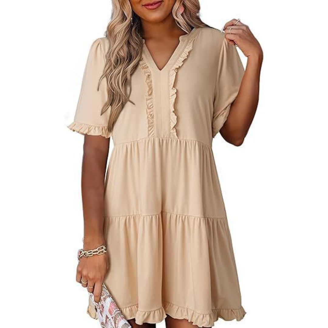 CM | Minivestido casual con cuello en V