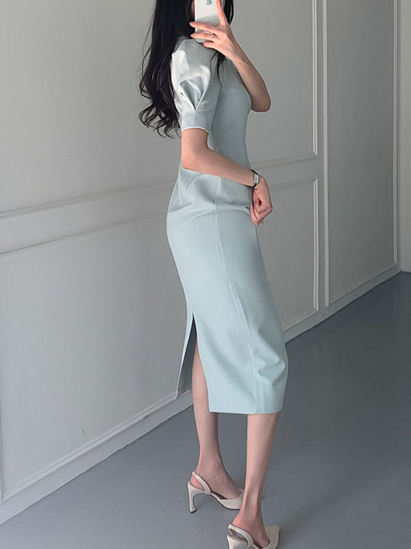 CM | Vestido maxi manga abullonada vintage