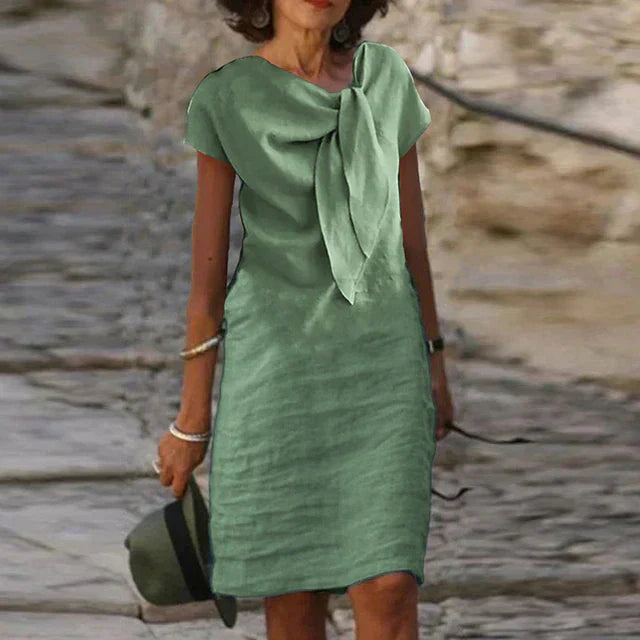 CM | Elegante mini vestido entallado con mangas cortas para mujer