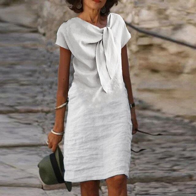 CM | Elegante mini vestido entallado con mangas cortas para mujer