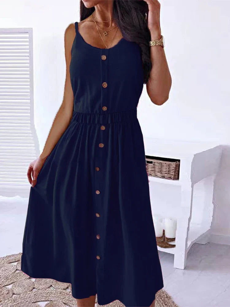 CM | 2024 Vintage Boho Fiesta Elegante Tejido Señoras Noche Vestido Midi