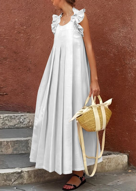 CM | Vestido largo fruncido color albaricoque de BauMW |olle para mujer