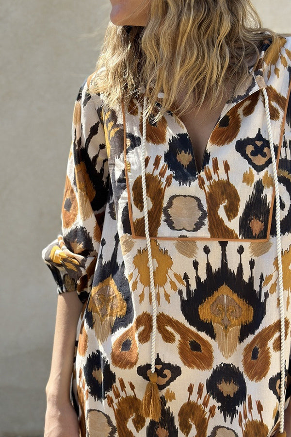 CM | JAYA Maxi vestido con dobladillo suelto y abertura