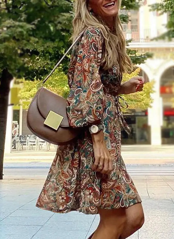 CM | Vestido corto con estampado de cachemira