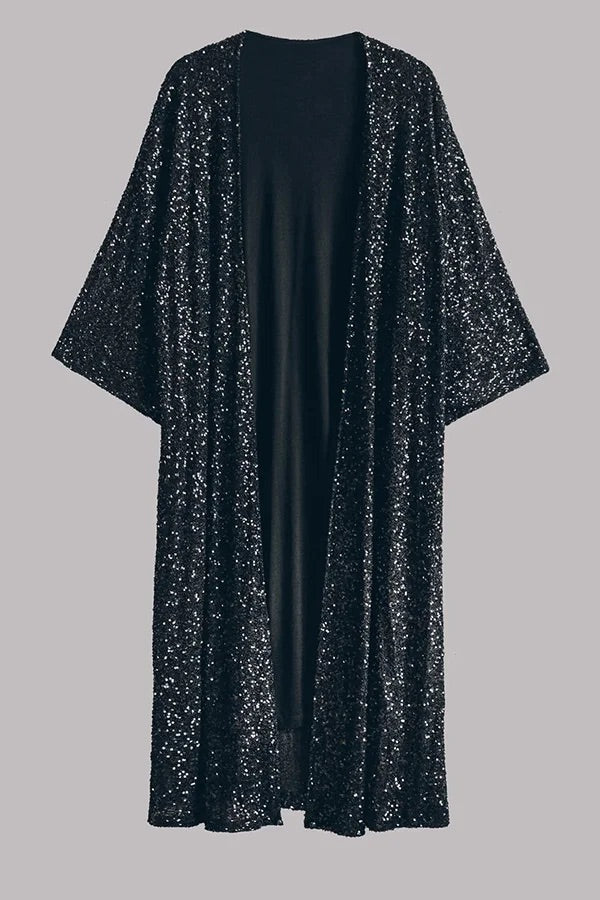 CM | Kimono de lentejuelas con mangas de campana Disco glamour