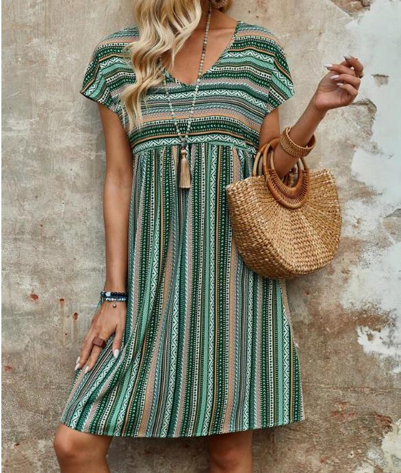 CM | Minivestido boho de rayas chic y fluido