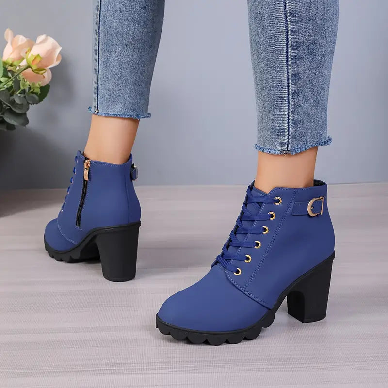 CM | BOTAS DE MUJER CON TACÓN GRUESO