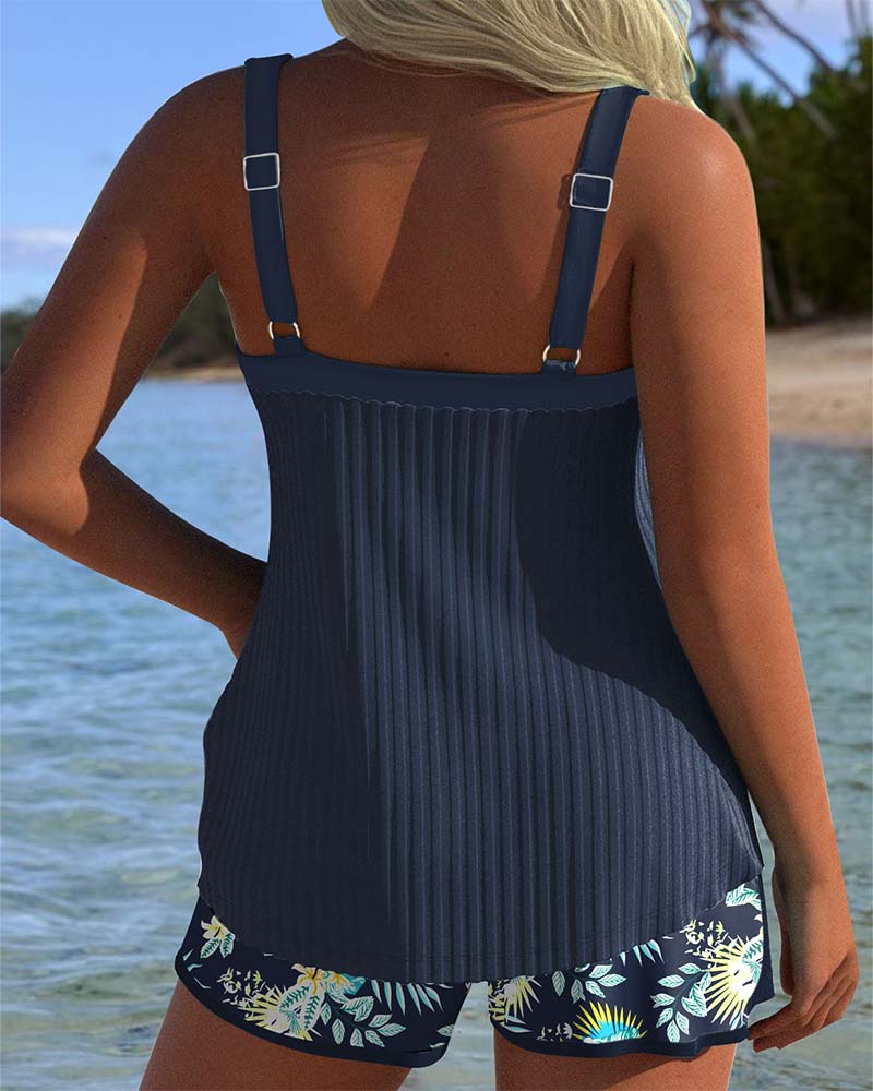 CM | Tankini Bañador de dos piezas a rayas
