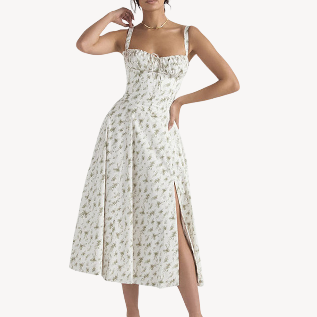 CM | Vestido midi floral sin mangas para mujer