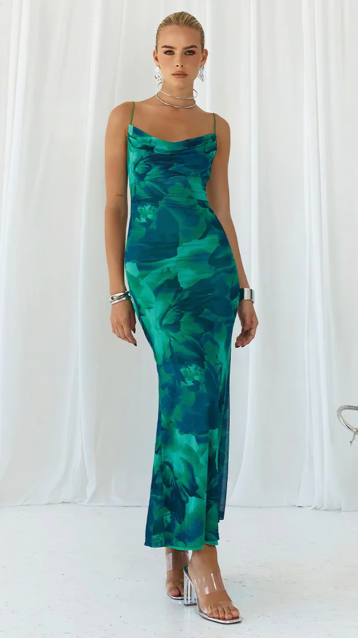 CM | Fiesta Club Bodycon Maxi Vestido sin mangas