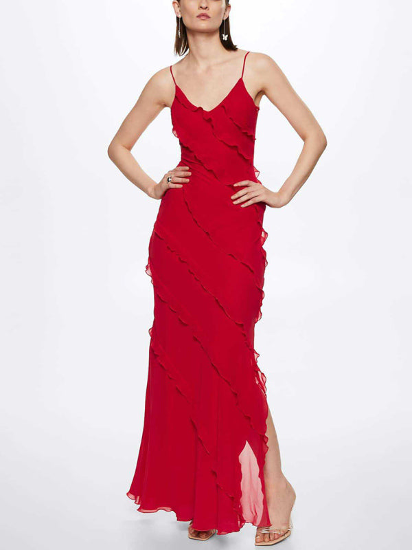 CM | Sofisticado vestido largo drapeado