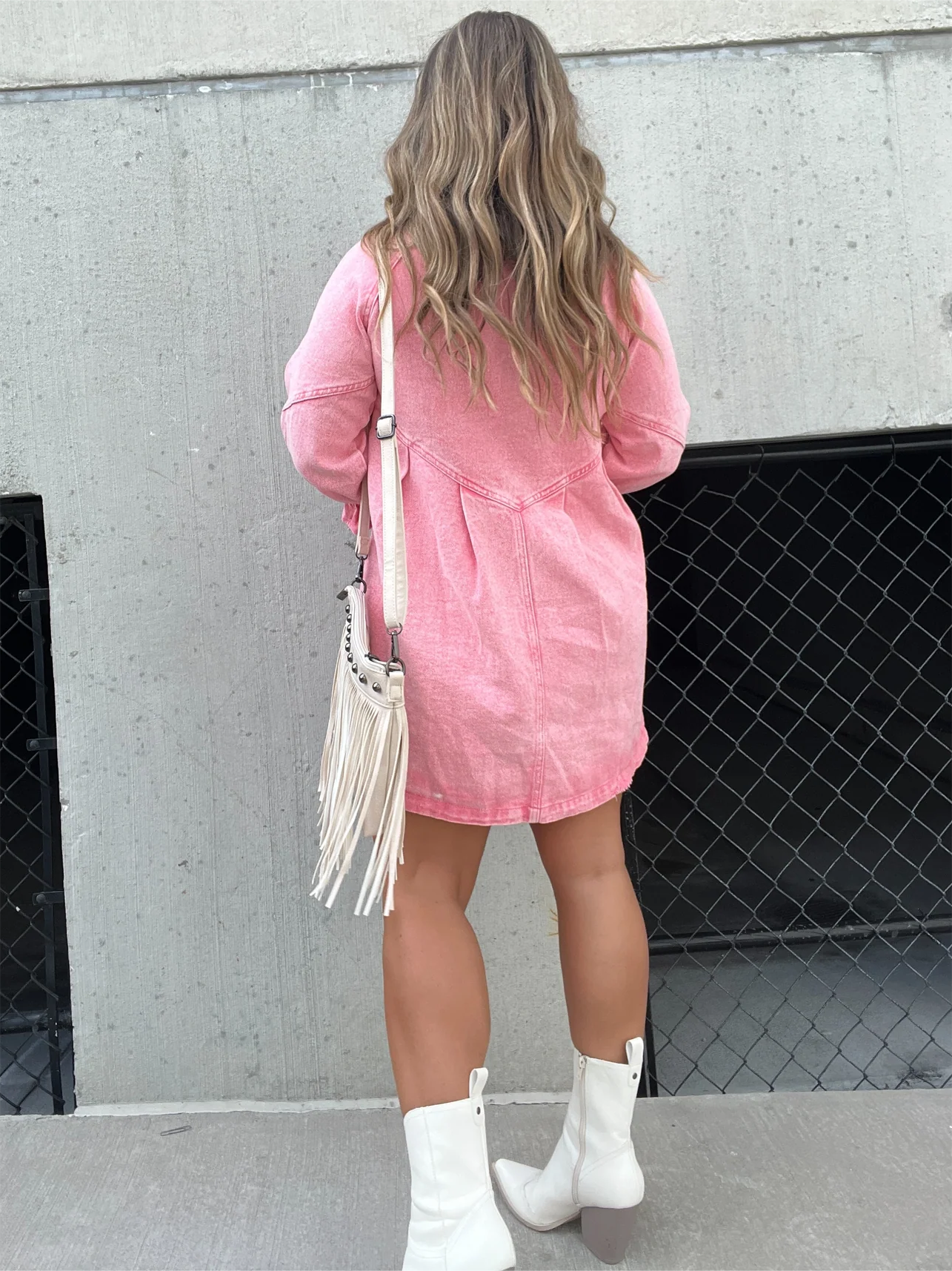 CM | Vestido midi vaquero con cuello vuelto Chic