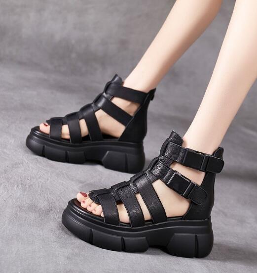 CM | Sandalias gladiadoras gruesas con múltiples tiras