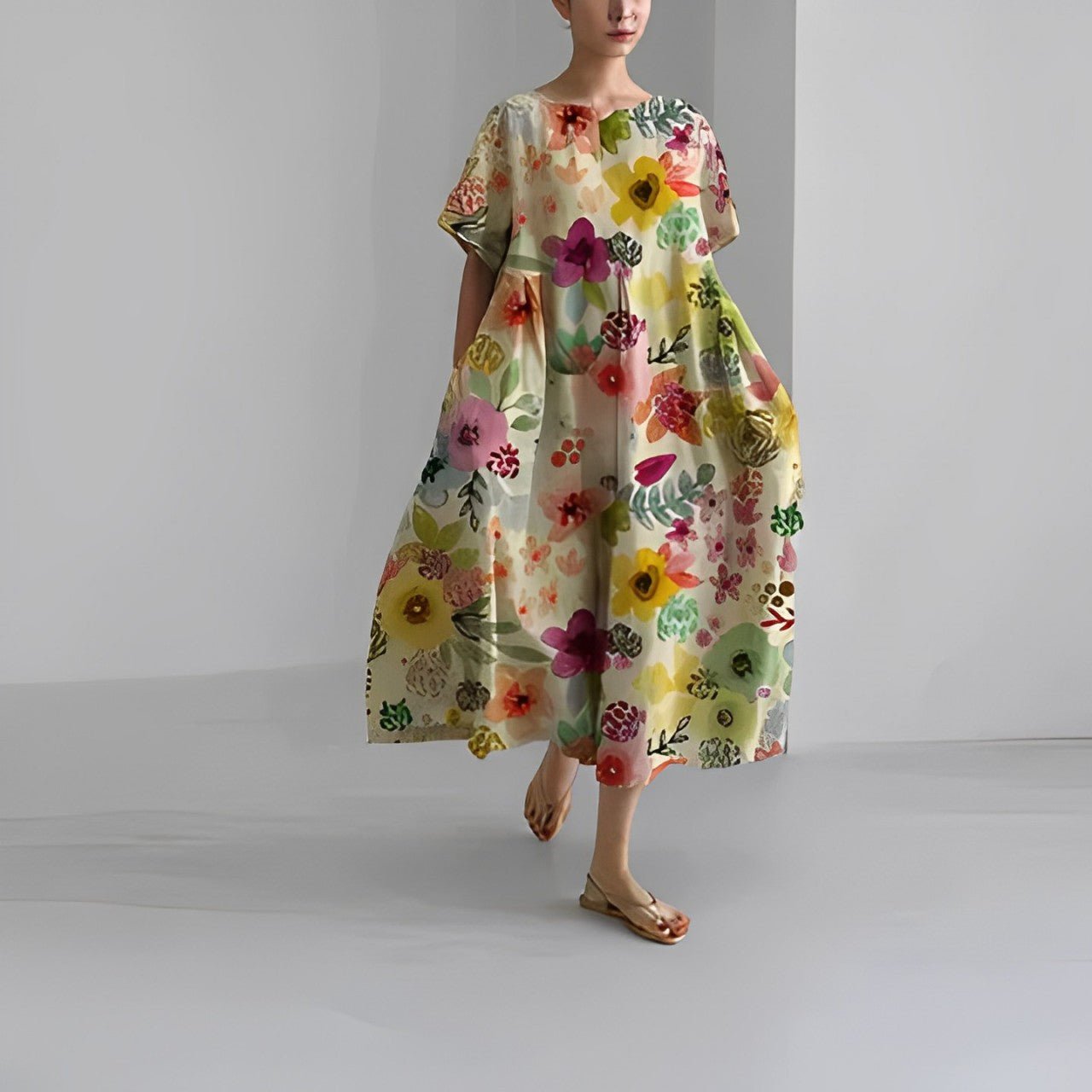 CM | maxi vestido de verano estilo boho con estampado floral para mujer