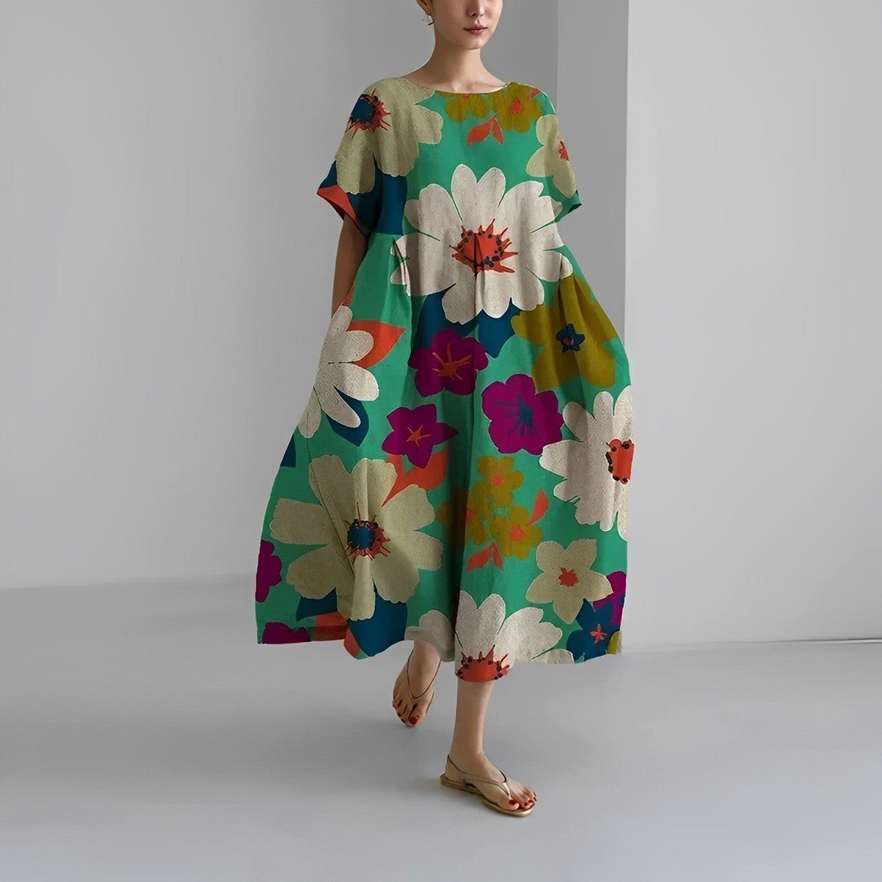 CM | maxi vestido de verano estilo boho con estampado floral para mujer
