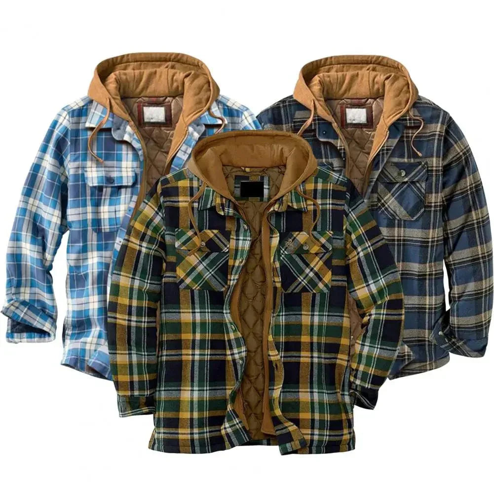 CM | Chaqueta camisera con capucha de franela de algodón