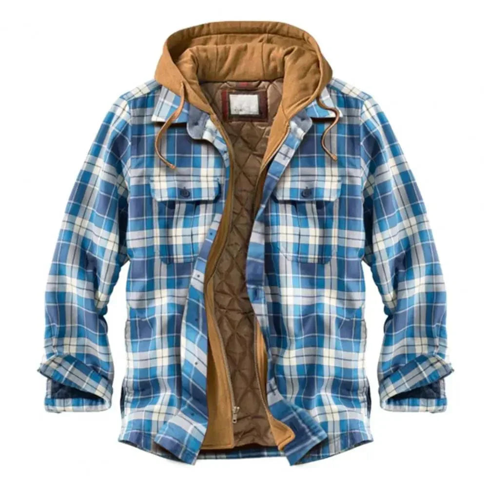 CM | Chaqueta camisera con capucha de franela de algodón