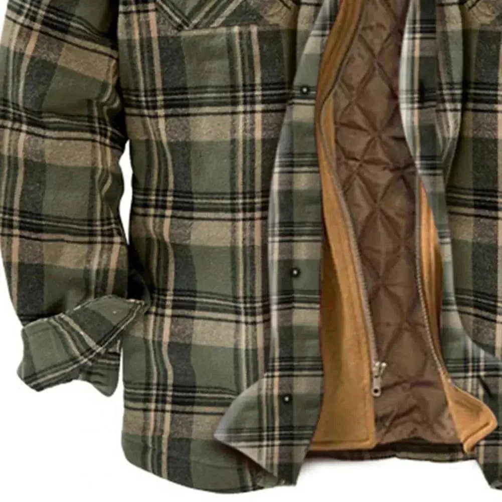 CM | Chaqueta camisera con capucha de franela de algodón