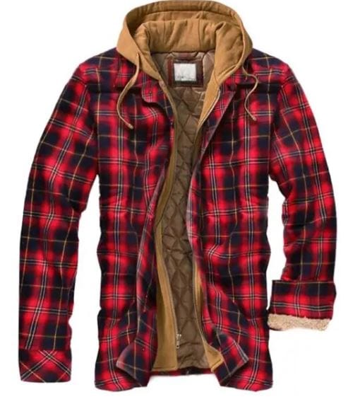 CM | Chaqueta camisera con capucha de franela de algodón