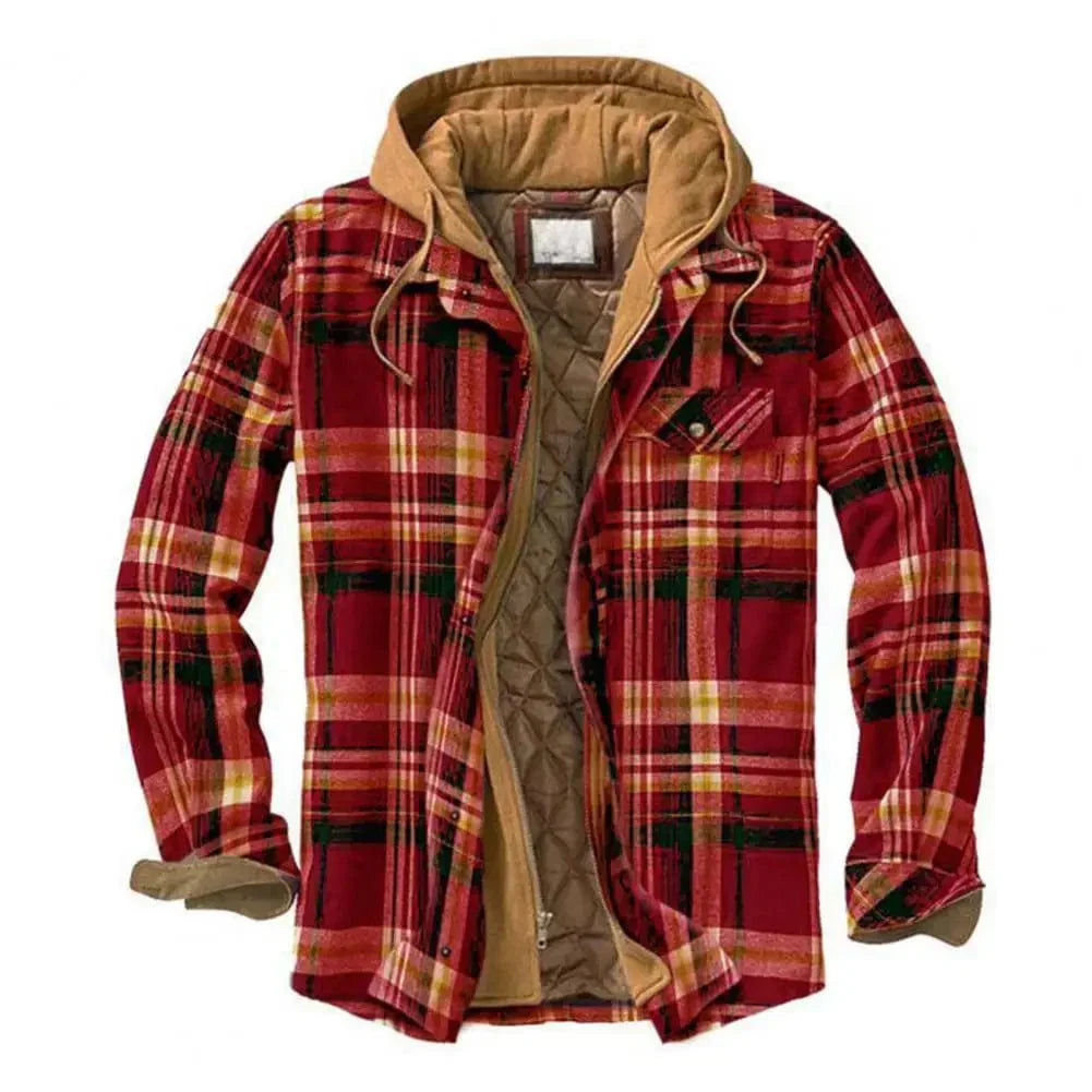CM | Chaqueta camisera con capucha de franela de algodón