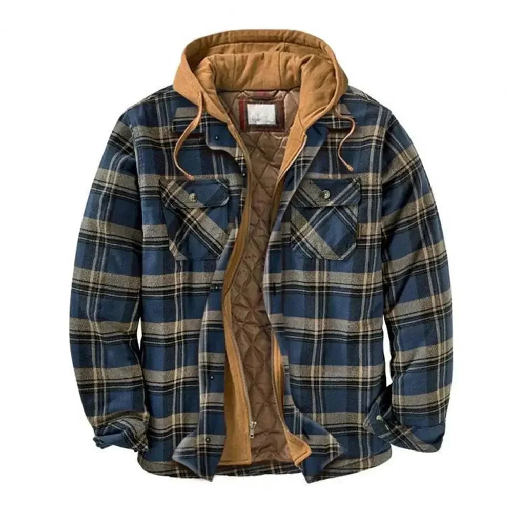 CM | Chaqueta camisera con capucha de franela de algodón