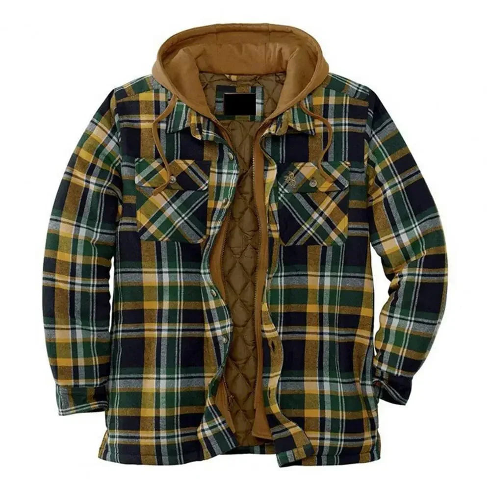 CM | Chaqueta camisera con capucha de franela de algodón