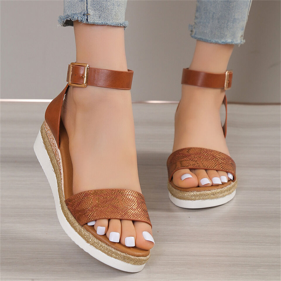 CM | - Sandalias para mujer de piel de serpiente