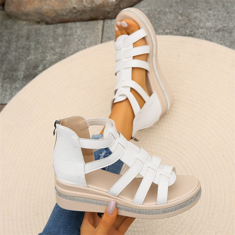 CM | Sandalias de cuña con strass