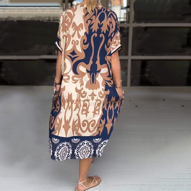 CM | Vestido midi ajustado con elegante estampado