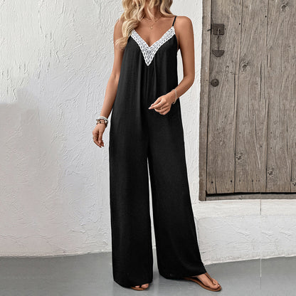 CM | Fashion Lace Patchwork Casual Jumpsuit