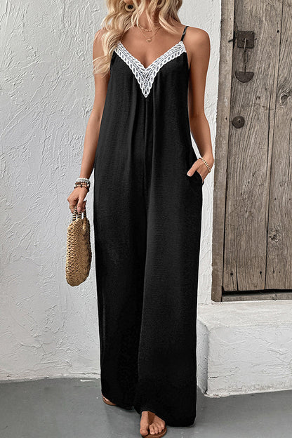 CM | Fashion Lace Patchwork Casual Jumpsuit
