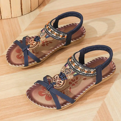 CM | | Elegantes sandalias ortopédicas con motivo de mariposa de strass