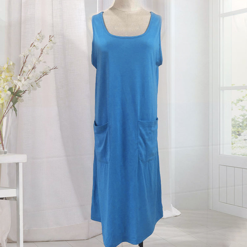 CM | Vestido casual sin mangas monocolor para mujer