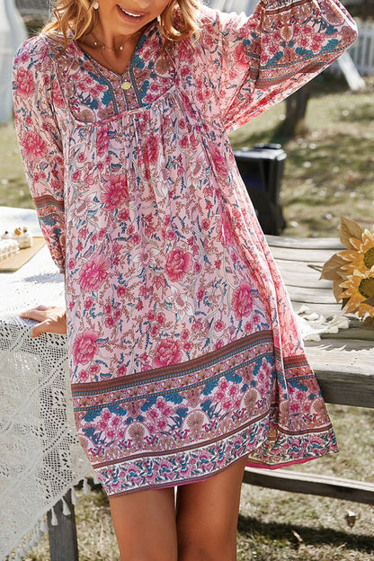 CM | Devine Minivestido estampado con escote anudado