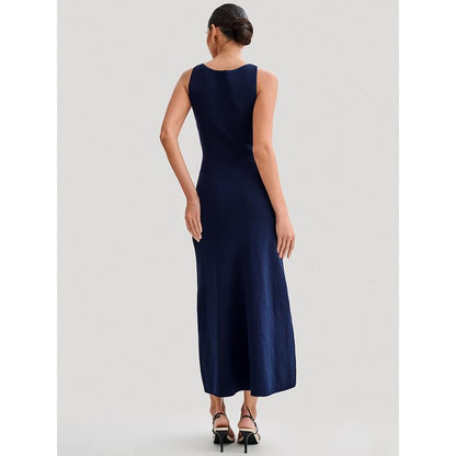 CM | Elegante maxi vestido abotonado sin mangas para mujer