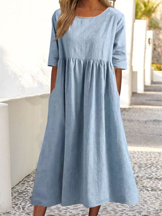 CM | Unicolor Bolso Suelto Vestido Largo MMu17