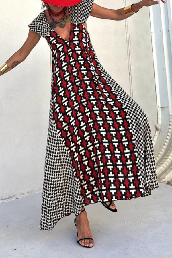 CM | MARIN ROJO-NEGRO, VESTIDO LARGO