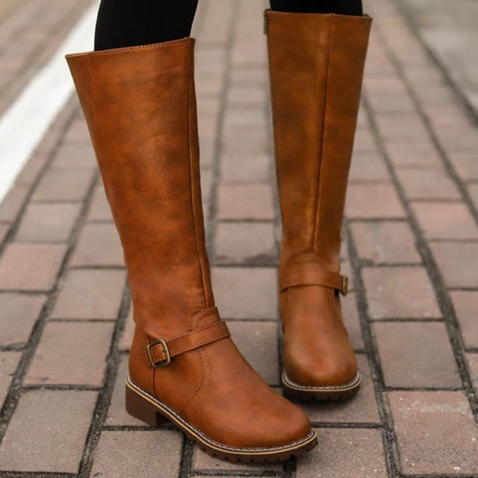 CM | Botas altas de mujer con hebilla y tacón