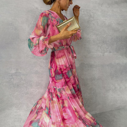 CM | Elegante Maxi Vestido Floral Swing