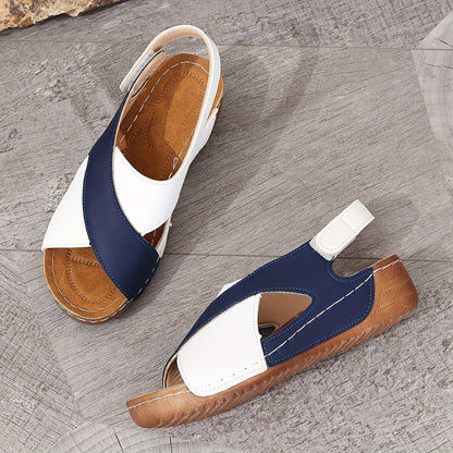 CM | Sandalias de cuña casuales con tiras cruzadas