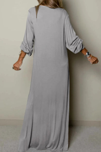 CM | Ladies Vestido maxi casual con escote en V