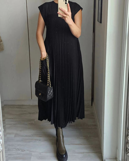 CM | Elegante maxi vestido plisado