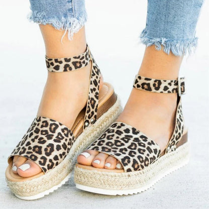 CM | | Sandalias de plataforma para mujer con tira ajustable al tobillo