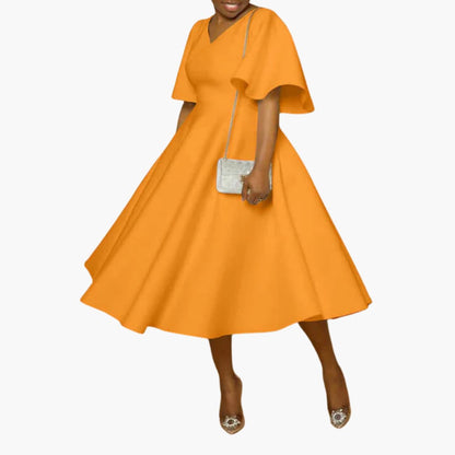 CM | Vestido midi de verano para mujer con bolsillos y manga corta