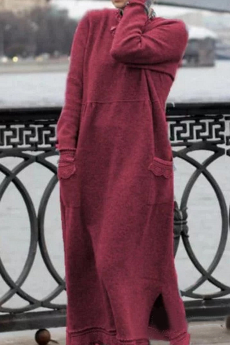 CM | Vestido largo de jersey con bolsillos