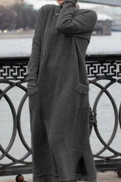 CM | Vestido largo de jersey con bolsillos