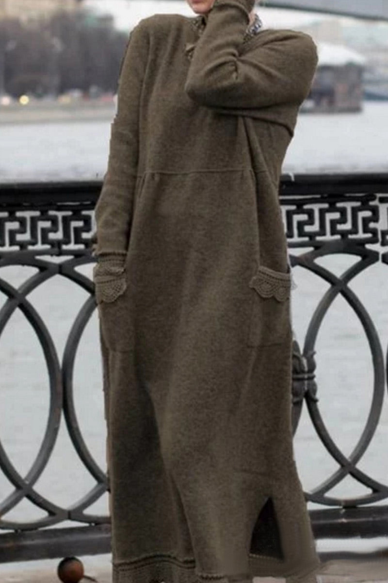 CM | Vestido largo de jersey con bolsillos
